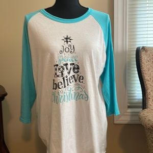 Cute Christmas Baseball Style Tee